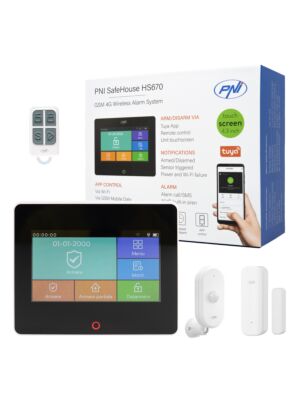 PNI SafeHouse HS670 WiFi GSM 4G trådlöst larmsystem, färgpekskärm, 99 trådlösa zoner, stöd för 5 telefonnummer