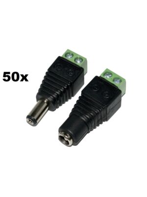 Set med 50bc PNI M02 hona/hane strömkontakter för övervakningssystem