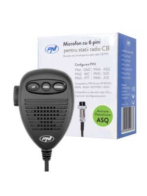 6-stifts mikrofon för radiostationer PNI Escort HP 8000L/8001L/8024/9001 PRO/9500/8900