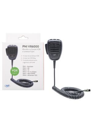 PNI VX6000-mikrofon med VOX-funktion, med 6 stift, för CB-radiostationer