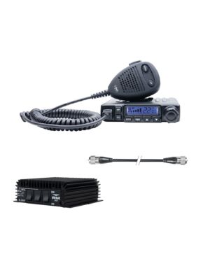 PNI Escort HP 6500 multistandard CB-radiostation, 4 W, AM-FM, 12 V, ASQ + KL203P RX-TX-förstärkare, AM-FM-SSB, 100 W, 12 V 