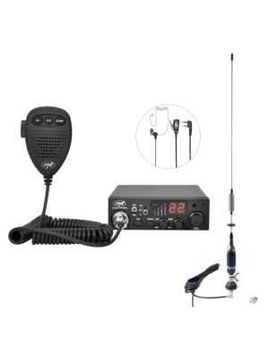 CB PNI ESCORT HP 8001L ASQ Radio Station Pack + CB PNI S75 Antenn med kabel och fast montering