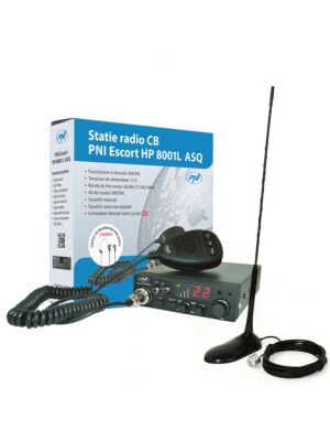 CB PNI ESCORT HP 8001L ASQ radiostationssats + HS81L-hörlurar + CB PNI Extra 45-antenn med magnet