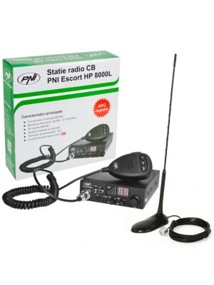 CB PNI ESCORT HP 8000L ASQ Radio Station Kit + CB PNI Extra 45 Antenn med magnet
