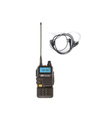 Paket med bärbar VHF/UHF-radiostation CRT FP00 med dubbla band och PNI HS84-headset