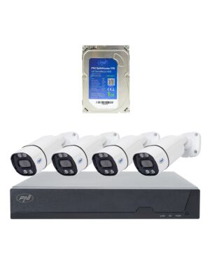 PNI House IPMAX POE 8 videoövervakningspaket, NVR med 4 kameror och PNI SafeHouse 1TB hårddisk