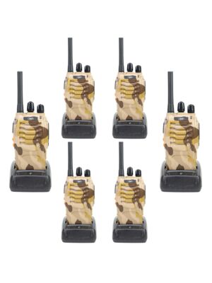 Set med 6 bärbara radioapparater PNI PMR R40 CAMO PNI PMR R40 CAMO batterier, laddare och hörlurar ingår