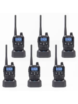 Kit med 6 bärbara radiostationer PNI PMR R45 PRO 446MHz, 0,5W, 99 programmerbara kanaler, 16 PMR och 38 CTCSS och 104 DCS-toner,