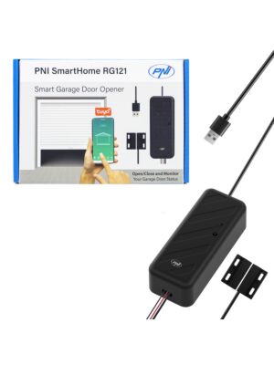 PNI SmartHome RG121 intelligent relä med Wi-Fi för styrning av garageport/portöppning, kompatibel med Tuya-applikationen, 