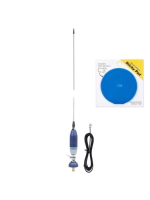 CB Sirio SUPER 9 Antennpaket med fjäril, 155 cm långt och Sticky Pad Blue ingår