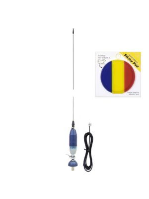 CB Sirio SUPER 9 antennpaket med fjäril, 155 cm lång och klibbplatta med flagga inkluderad