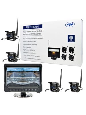 PNI TRK504 trådlös videoövervakningskit för lastbils DVR med LCD-skärm och 4 kameror