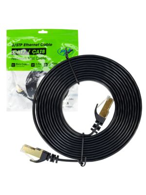 Platt nätverkskabel CAT7 svart
