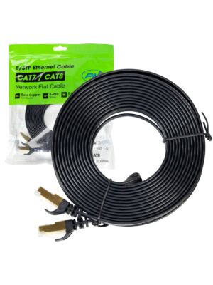 Platt nätverkskabel CAT7 svart