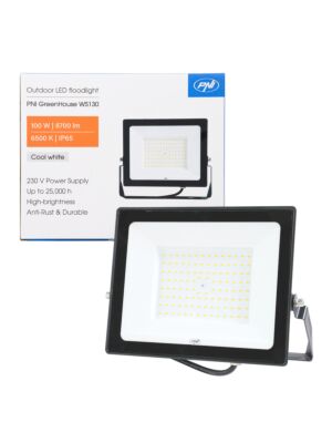 LED-reflektor PNI GreenHouse WS130 100 W, strömförsörjning 230 V, 8700 lm, 6500 K, IP65
