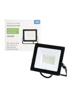 Smal LED-reflektor PNI GreenHouse WS51 50W, 6400K, 5000lm, 184,5*29*160mm